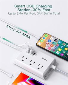 img 2 attached to 💡 Addtam ETL Certified Power Strip with USB Ports and Widely Spaced Outlets - 5ft Braided Cord - Ideal for Home, Office, and Cruise Ship Travel