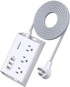 img 4 attached to 💡 Addtam ETL Certified Power Strip with USB Ports and Widely Spaced Outlets - 5ft Braided Cord - Ideal for Home, Office, and Cruise Ship Travel