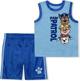 img 4 attached to Nickelodeon Patrol Sleeveless Shirt Shorts Boys' Clothing and Clothing Sets