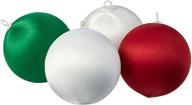 🎾 handy hands satin balls - white/red/green, 3-inch logo