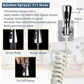 img 3 attached to 🚿 Enhanced Kitchen Sink Sprayer Set: Replacement Spray Head with 79" Recoil Hose, Holder, Aerator & Diverter Valve for Powerful Water Pressure and Efficientity