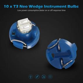 img 1 attached to Улучшите свою приборную панель: Partsam 10 шт. синих светодиодов T3 Neo Wedge для точных индикаторов показателей приборов.