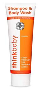 img 3 attached to 🍉 Thinkbaby Papaya Hair & Body Wash: Tear-Free, Paraben-Free, EWG Verified, Phthalate-Free, Gentle Cleanser for Sensitive Skin, 8 Fl Oz