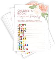 🌸 50 card set of emoji baby pictionary for floral baby shower game and activity - fun, unique, and easy to play logo