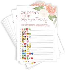 img 2 attached to 🌸 50 набор карточек Emoji Baby Pictionary для игры и активности на тему цветочного Вечеринка в стиле Baby Shower - весело, оригинально и легко играть.