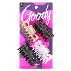 img 4 attached to 💇 Goody Classics Medium Claw Clips - 4-Pack, Assorted Colors - Ideal for All Hair Types - Convenient for Effortless Hair Styling - Comfortable Hair Accessories for Women, Men, Boys and Girls