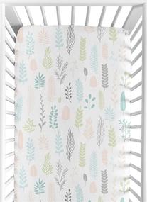 img 4 attached to SEO-Optimized: Sweet Jojo Designs Pink and Grey Tropical Leaf Nursery Fitted Crib Sheet for Girls - Blush, Turquoise, Gray, and Green Botanical Rainforest Jungle Sloth Collection