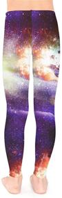 img 1 attached to 🌙 Stylish Celestial and Night Sky Pattern Leggings for Kids – Sizes 2-16 by PattyCandy