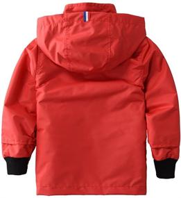 img 3 attached to Stay Dry in Style: M2C Boys Girls Hooded Cotton Lined Rain Jacket Light Windbreaker