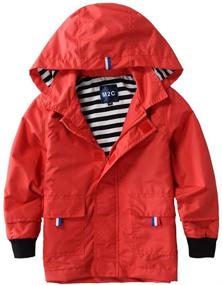 img 4 attached to Stay Dry in Style: M2C Boys Girls Hooded Cotton Lined Rain Jacket Light Windbreaker