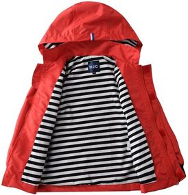 img 2 attached to Stay Dry in Style: M2C Boys Girls Hooded Cotton Lined Rain Jacket Light Windbreaker