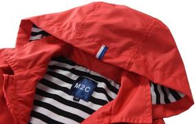 img 1 attached to Stay Dry in Style: M2C Boys Girls Hooded Cotton Lined Rain Jacket Light Windbreaker