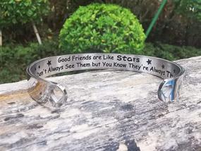 img 3 attached to Inspirational Cuff Bracelets: Personalized Gift for Men, Women, and Girls with Engraved Quotes and Hidden Messages in a Stainless Steel Bangle Crown - Perfect Birthday, Christmas, and Thanksgiving Jewelry in a Pretty Gift Box