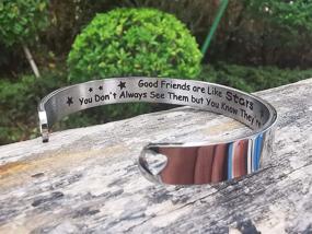 img 2 attached to Inspirational Cuff Bracelets: Personalized Gift for Men, Women, and Girls with Engraved Quotes and Hidden Messages in a Stainless Steel Bangle Crown - Perfect Birthday, Christmas, and Thanksgiving Jewelry in a Pretty Gift Box