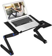 🔥 rainbean adjustable laptop stand with cooling fans – premium aluminum lap desk for bed, sofa, office, and more! logo