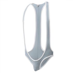 img 2 attached to 🏋️ Ice Silky Racerback Men's Suspender Jockstrap Intimate Bodywear: Wrestling Singlet Leotard with Athletic Supporter Underwear Jumpsuit