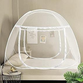 img 4 attached to 🏕️ AMMER Pop Up Mosquito Net Tent: Portable Foldable Design with Net Bottom, 2 Entries - Twin to King Size Bed (79x71x59inch)