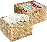organize in style with seville classics 2-pack foldable handwoven water hyacinth cube storage basket bin, rectangular, 2 piece логотип