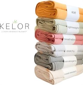 img 3 attached to KELOR Luxury Bamboo Wrap Blanket: Double Sided, Lightweight & Breathable - Versatile Wearable Travel Blanket, Shawl, Scarf, Baby Wrap - Blush