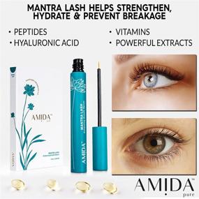 img 2 attached to Get Your Dream Eyelashes with AMIDA PURE Mantra Lash Eyelash Growth Serum - Longer, Thicker Lashes in Just 4-6 Weeks! 100% Vegan, Paraben & Sulfate Free, 3-4 Month Supply!