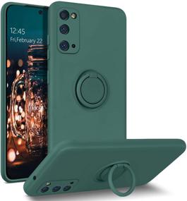 img 4 attached to 📱 BENTOBEN Galaxy S20 Case, Samsung S20 5G 2020 Phone Case, Slim Silicone Cover with 360° Ring Holder Kickstand, Car Mount Support, Soft Rubber Hybrid Hard Protection, Shockproof Non-Slip Bumper, Dark Green