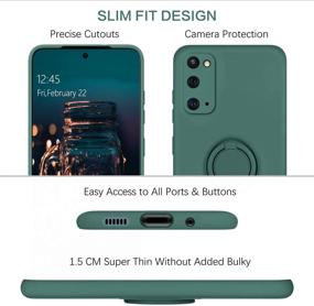 img 1 attached to 📱 BENTOBEN Galaxy S20 Case, Samsung S20 5G 2020 Phone Case, Slim Silicone Cover with 360° Ring Holder Kickstand, Car Mount Support, Soft Rubber Hybrid Hard Protection, Shockproof Non-Slip Bumper, Dark Green