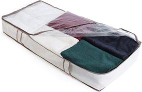 img 4 attached to 🗃️ Efficient Storage Solution: Smart Design Jumbo Underbed Organizer with Zipper, Handle, and Clear Window - Perfect for Clothing, Blankets, and Home Items - VentilAir Cotton Canvas with Aromatic Cedar (42 x 6 Inch) [Canvas]