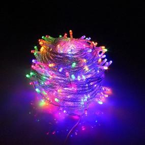 img 3 attached to Vibrant Multi-Colored LED Christmas Lights: 300 LEDs on Clear Cable with 8 Light Effects, Perfect for Festive Decoration - Ideal for Christmas Tree, Wedding, Garden Party Celebration