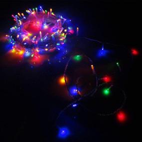 img 2 attached to Vibrant Multi-Colored LED Christmas Lights: 300 LEDs on Clear Cable with 8 Light Effects, Perfect for Festive Decoration - Ideal for Christmas Tree, Wedding, Garden Party Celebration