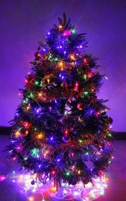 img 1 attached to Vibrant Multi-Colored LED Christmas Lights: 300 LEDs on Clear Cable with 8 Light Effects, Perfect for Festive Decoration - Ideal for Christmas Tree, Wedding, Garden Party Celebration