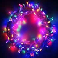 vibrant multi-colored led christmas lights: 300 leds on clear cable with 8 light effects, perfect for festive decoration - ideal for christmas tree, wedding, garden party celebration logo