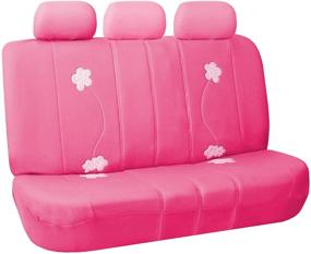 img 2 attached to 🌸 FH Group - FB053PINK115 Universal Fit Full Set Floral Embroidery Design Car Seat Cover, Pink, FH-FB053115 - Airbag Compatible, Split Bench - Perfect for Cars, Trucks, SUVs, Vans