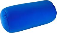 🌙 squishy deluxe tube microbead bolster pillow - stay-cool fill, silky removable cover - flexible support for head, neck, and back - home & away - carrying case included - 13 x 6 inch, dark blue logo