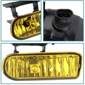 img 1 attached to 🚗 IRONTEK Amber Lens Driving Fog Lights Assembly for Chevy Silverado 1500 &amp; 2500 (99-02), Silverado 3500 (00-02), Suburban (00-06) &amp; Tahoe (00-06) - 1 Pair