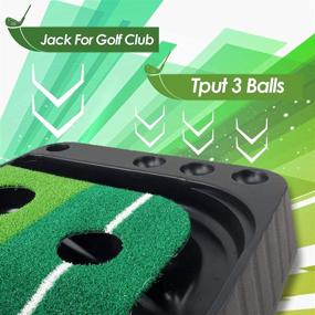 img 1 attached to 🏌️ I&amp;K PRO Indoor Golf Putting Mat - Improve Your Golf Game with Adjustable Hole and Automatic Ball Return Feature - Mini Golfing Green for Home, Office, and Outdoor Use - 8.2 x 1.28 Feet