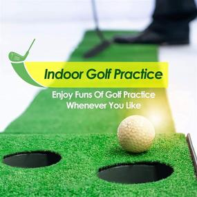 img 3 attached to 🏌️ I&amp;K PRO Indoor Golf Putting Mat - Improve Your Golf Game with Adjustable Hole and Automatic Ball Return Feature - Mini Golfing Green for Home, Office, and Outdoor Use - 8.2 x 1.28 Feet