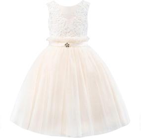 img 4 attached to 💐 Junior Bridesmaid Dresses with Miami Wedding Flowers for Girls' Clothing