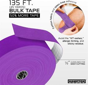 img 1 attached to 135 Feet Waterproof Kinesiology Tape Roll for Sports Therapy – Premium Elastic Support for Knee, Muscle, Wrist, Shoulder, Back / Hypoallergenic Cotton – Purple