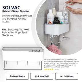 img 1 attached to 🚿 Shower Organizer Caddy - Corner Shower Shelf - Bathroom Wall Caddy - Adhesive Shower Shelves - Bathroom Wall Organizer