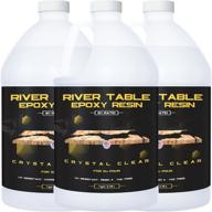 crystal clear epoxy resin kit | 3 gallon - uv resistant | ideal for river tables and deep pouring | 2:1 ratio | live edge river table (2 gallon + 1 gallon) logo