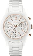 caravelle womens quartz stainless ceramic logo