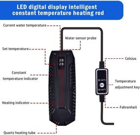 img 3 attached to Aquarium Heater with External Temperature Controller, LED Display for Marine & Fresh Water - Submersible Fish Tank Heater (30-180 Gallon)