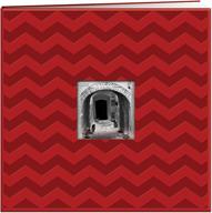 📸 pioneer 12"x12" red chevron embossed post bound scrapbook album: preserve memories in style logo