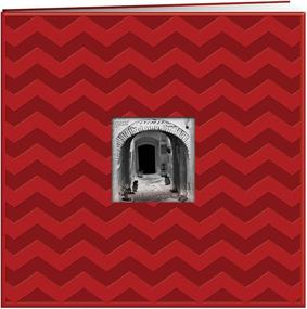 img 2 attached to 📸 Pioneer 12"x12" Red Chevron Embossed Post Bound Scrapbook Album: Preserve Memories in Style