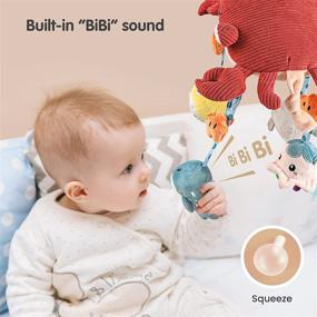 img 2 attached to 🐻 TUMAMA Baby Toys: Activity Plush Animals for Early Sensory Learning - Suitable for 0-12 Months, Stroller, Car Seat, and Crib Compatible