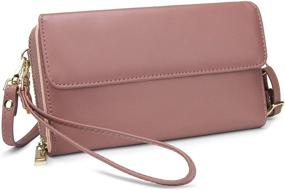 img 4 attached to YALUXE Wristlets Leather Crossbody Handbag Women's Handbags & Wallets for Wristlets