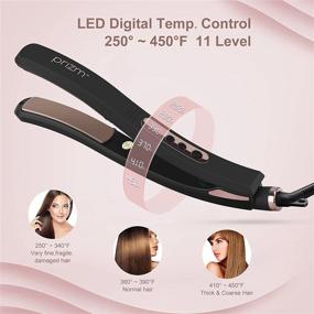 img 1 attached to Prizm Patented 30-Degree Curved Hair Iron, 1-Inch Flat Iron for Hair Professional Hair Straightener and Curler in One, Complete Styling Control