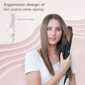 img 2 attached to Prizm Patented 30-Degree Curved Hair Iron, 1-Inch Flat Iron for Hair Professional Hair Straightener and Curler in One, Complete Styling Control