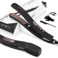 prizm patented 30-degree curved hair iron, 1-inch flat iron for hair professional hair straightener and curler in one, complete styling control logo