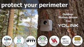 img 3 attached to YoLink Умный наружный датчик движения: беспроводный сенсор с дальностью до 1/4 мили, питающийся от технологии LoRa, для предупреждения о въезде на дорожку, сигнализации о проникновении, удаленного мониторинга и оповещений - совместим с Alexa, IFTTT. Требуется хаб!